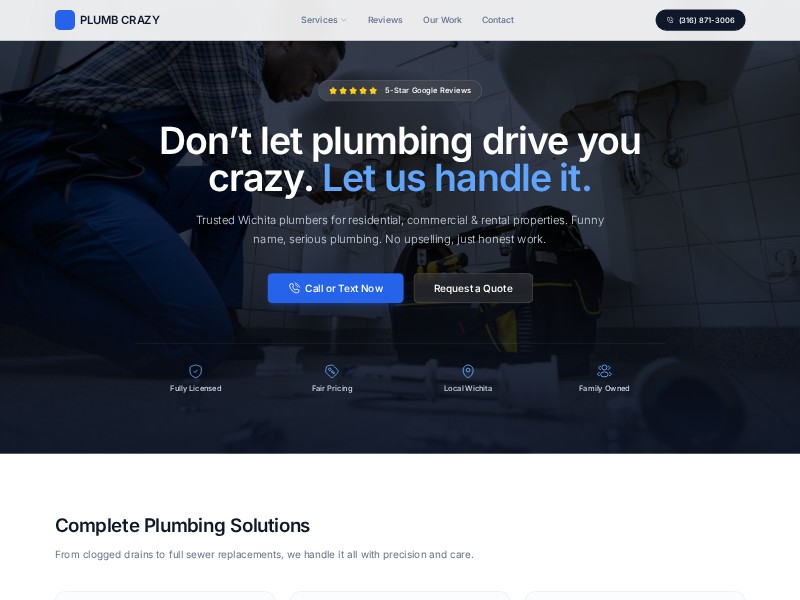 Preview for Plumbing Services Landing Page Template