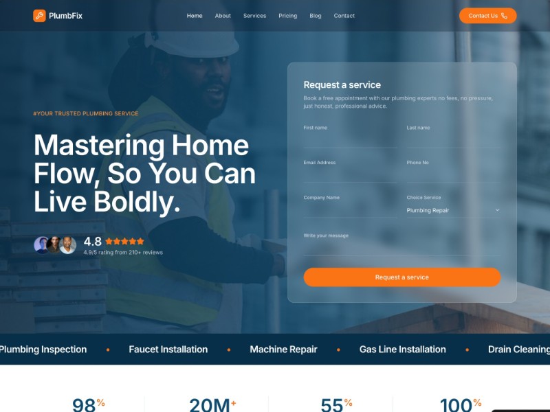 Preview for Plumbing Services Landing Page Template