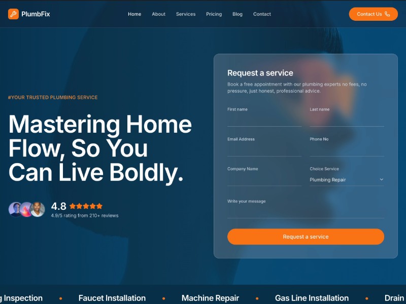 Preview for Plumbing Services Landing Page Template