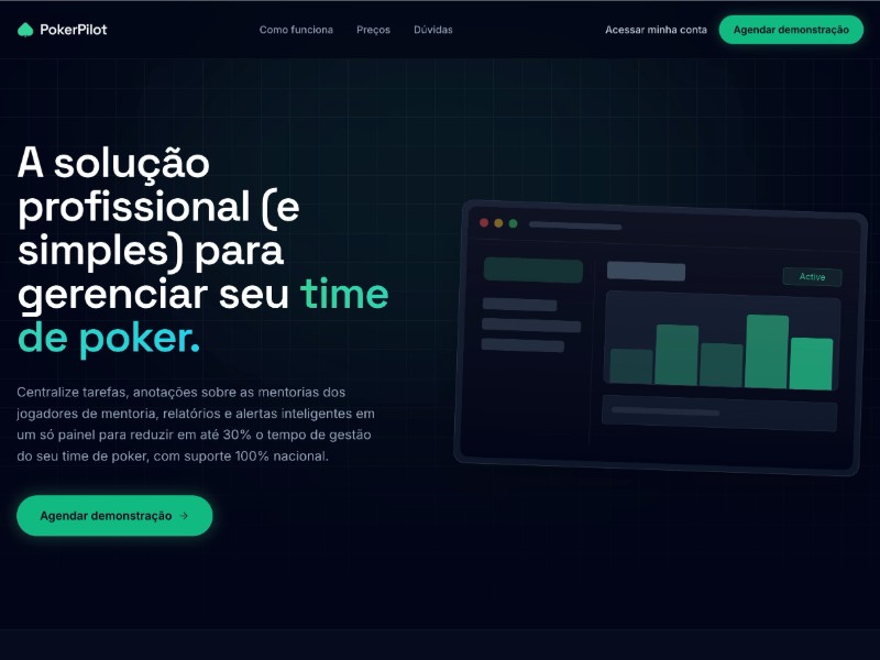 Preview for Poker Team Management Landing Page Template