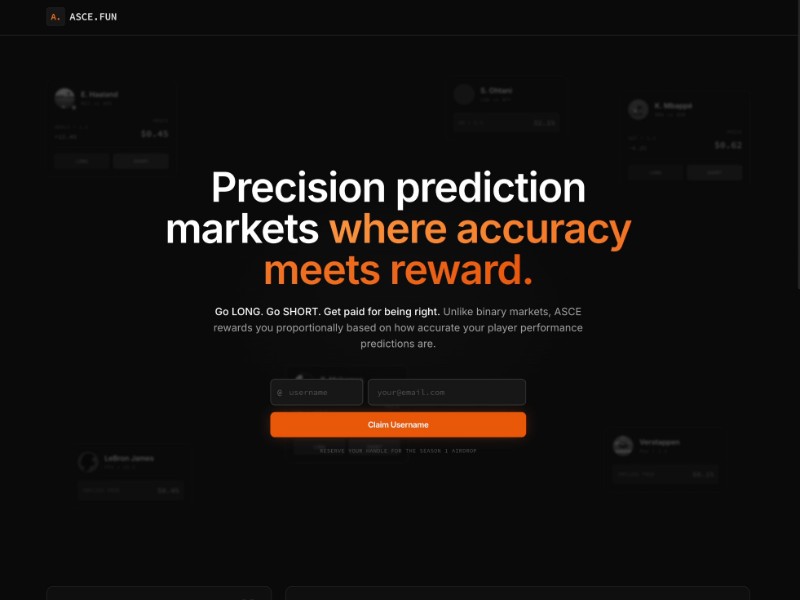 Preview for Prediction Markets Landing Page Template