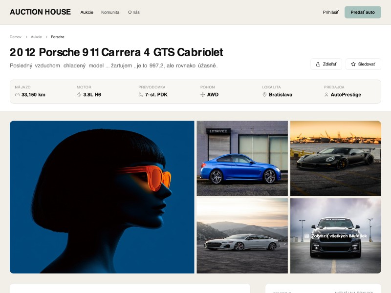 Preview for Car Auction Listing Page Template