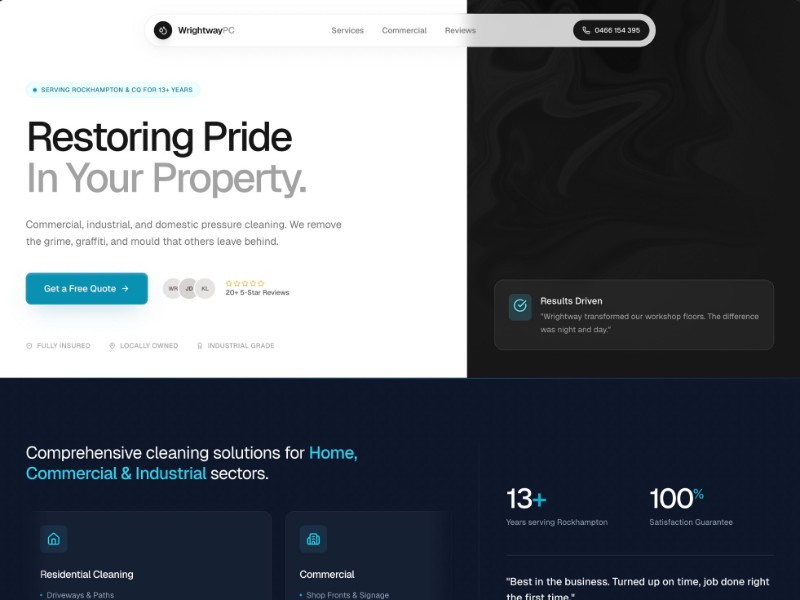 Preview for Pressure Cleaning Service Landing Page Template