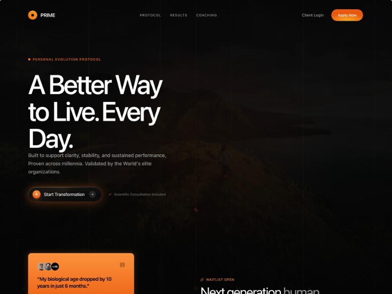 Preview for Health Optimization Landing Page Template