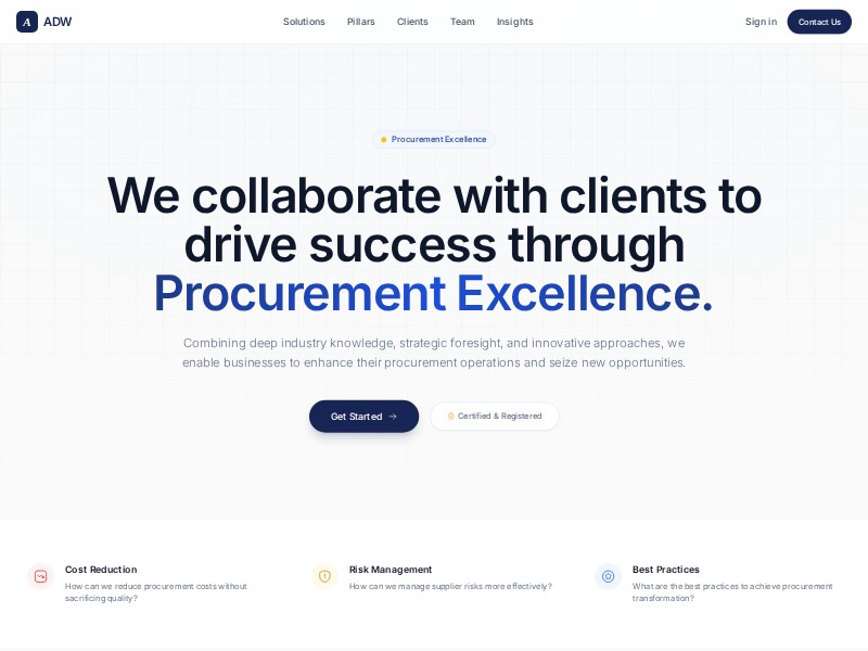 Preview for Procurement Consulting Landing Page Template