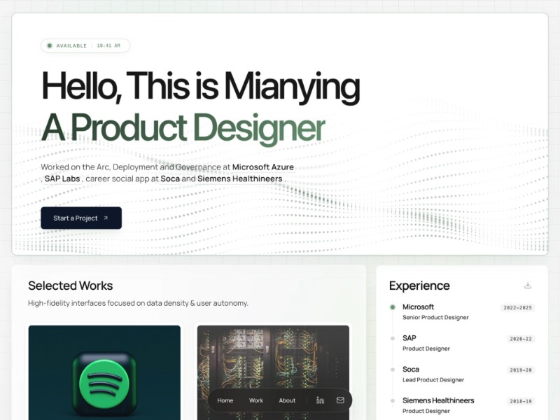 Preview for Product Designer Portfolio Website Template