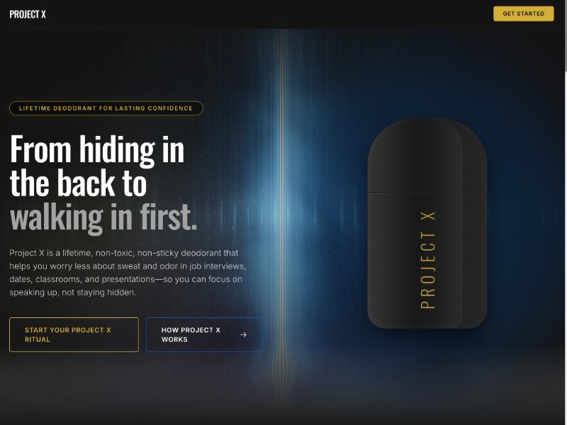 Preview for Project X Deodorant Landing Page Template