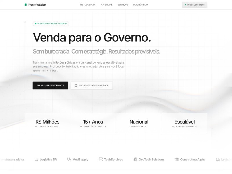 Preview for Consultoria de Vendas Públicas Landing Page Template