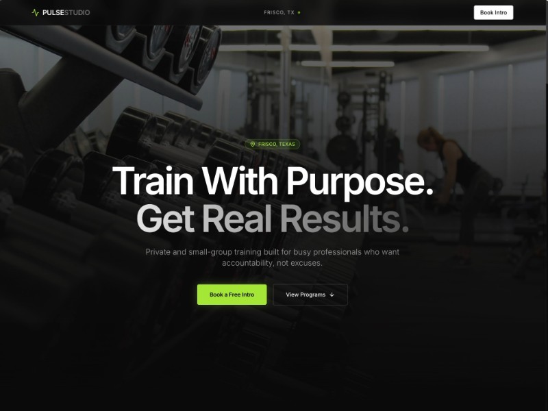 Preview for Fitness Studio Landing Page Template