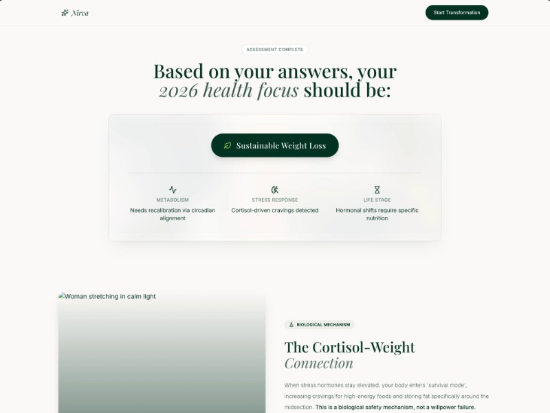 Preview for Nirva Health Landing Page Template