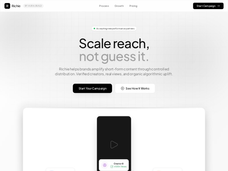 Preview for Richie Growth Marketing Landing Page Template