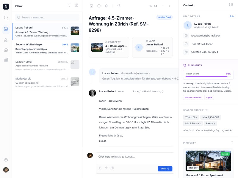 Preview for Real Estate Inbox Dashboard Template