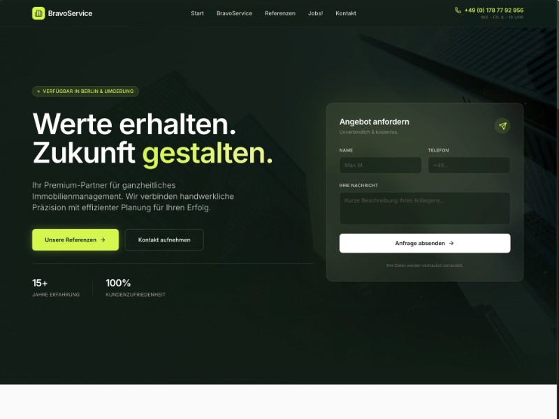 Preview for Immobilienmanagement Landing Page Template