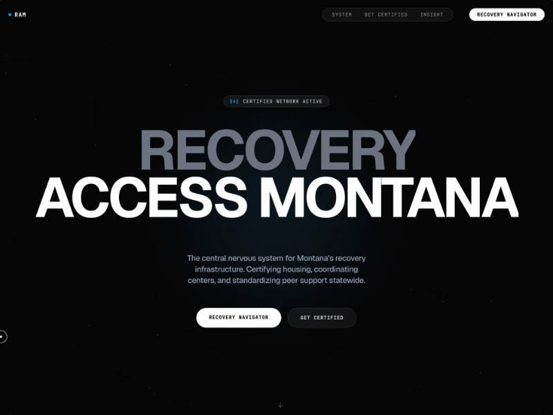 Preview for Recovery Access Montana Non-profit Landing Page Template