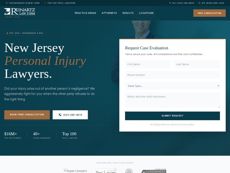 Preview for Personal Injury Law Firm Landing Page Template