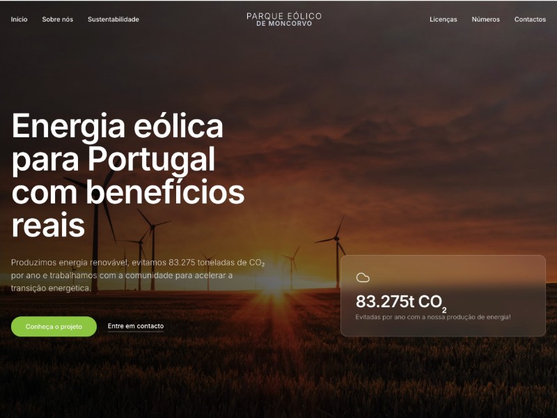 Preview for Renewable Energy Project Landing Page Template