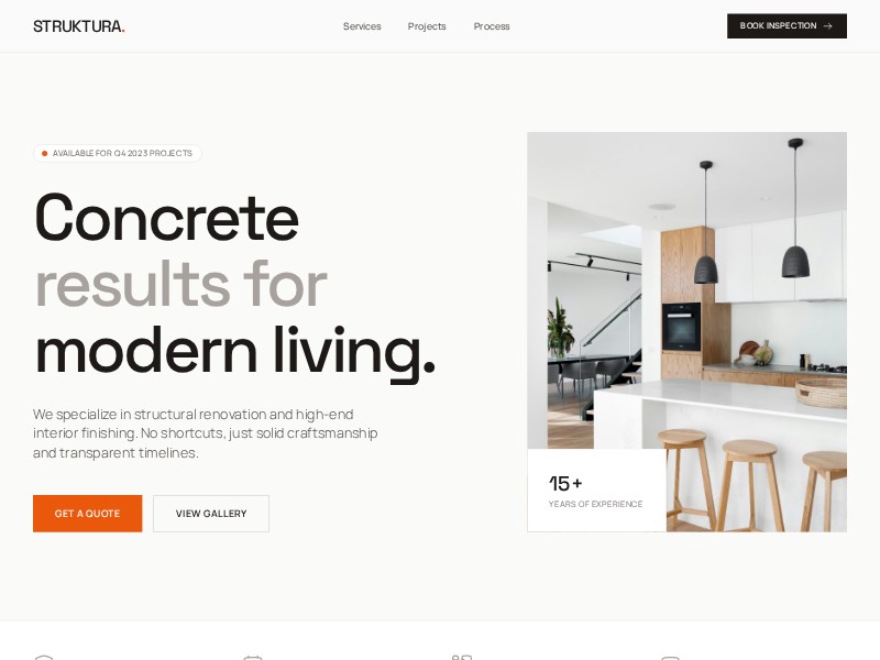 Preview for Renovation Services Landing Page Template