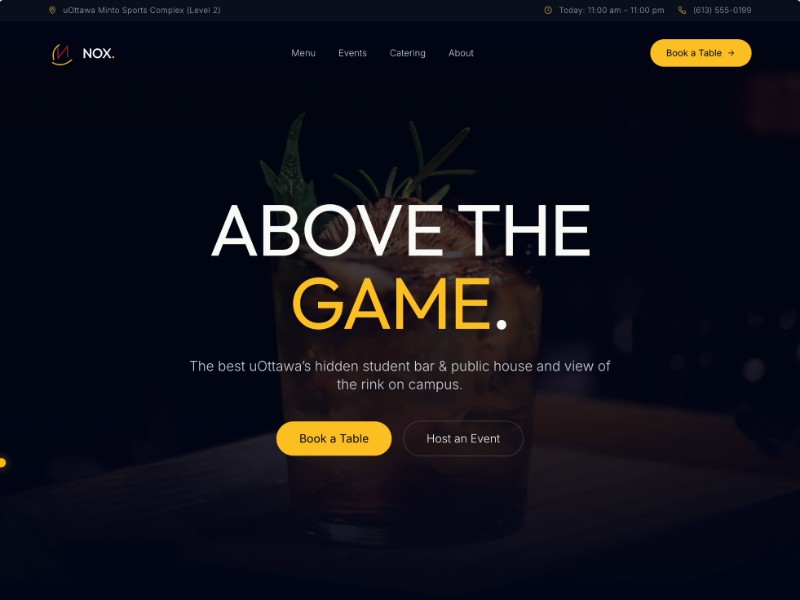 Preview for Campus Restaurant & Bar Landing Page Template