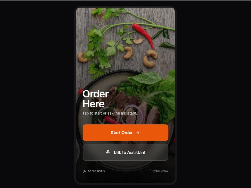 Preview for Restaurant Kiosk AI Interface Template