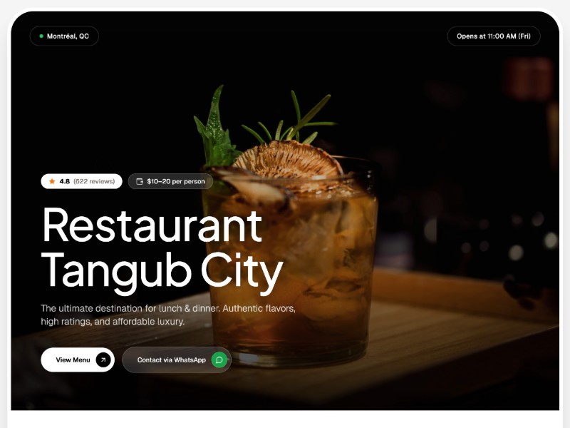Preview for Restaurant Landing Page Template