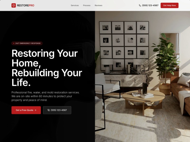 Preview for Restoration Services Landing Page Template
