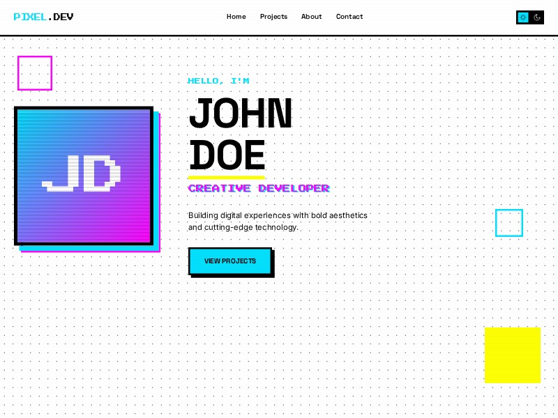 Preview for Retro Developer Portfolio Website Template
