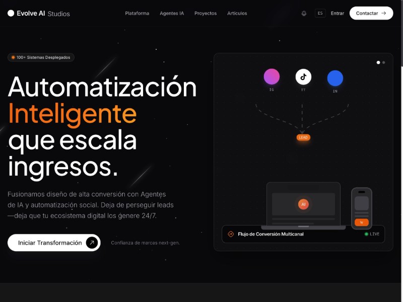 Preview for Revoxly AI Agency Landing Page Template