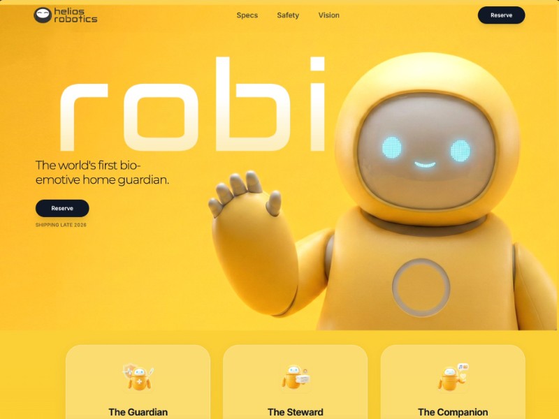 Preview for Helios Robotics Product Landing Page Template