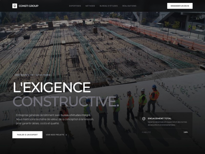 Preview for Construction Company Landing Page Template