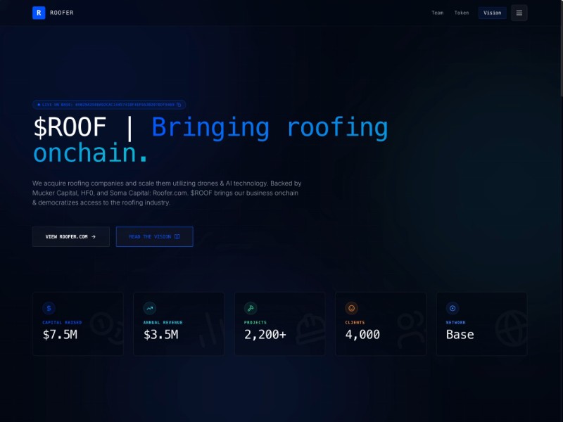 Preview for Crypto Roofing Presale Landing Page Template