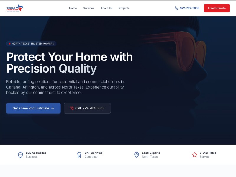 Preview for Roofing Services Landing Page Template