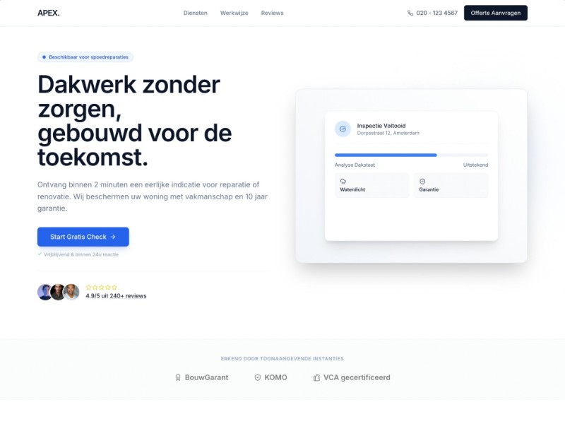 Preview for Roofing Services Landing Page Template
