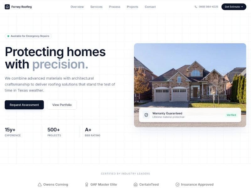 Preview for Roofing Services Landing Page Template