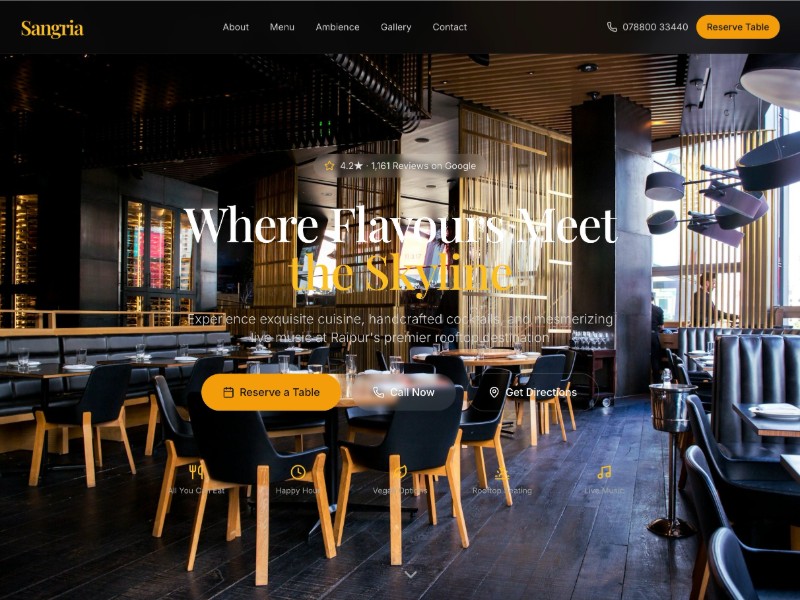 Preview for Rooftop Restaurant Landing Page Template