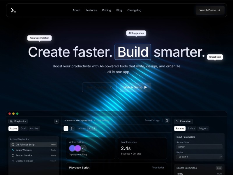 Preview for Runlyx AI SaaS Landing Page Template