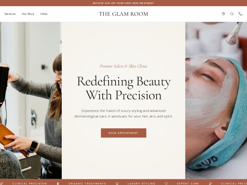 Preview for Luxury Salon & Skin Clinic Landing Page Template
