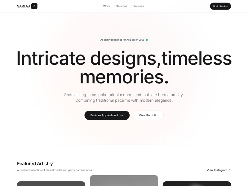 Preview for Henna Artist Landing Page Template