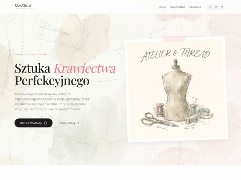 Preview for Tailoring Studio Landing Page Template