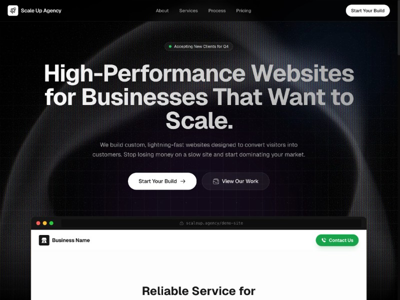 Preview for Scale Up Agency Website Landing Page Template