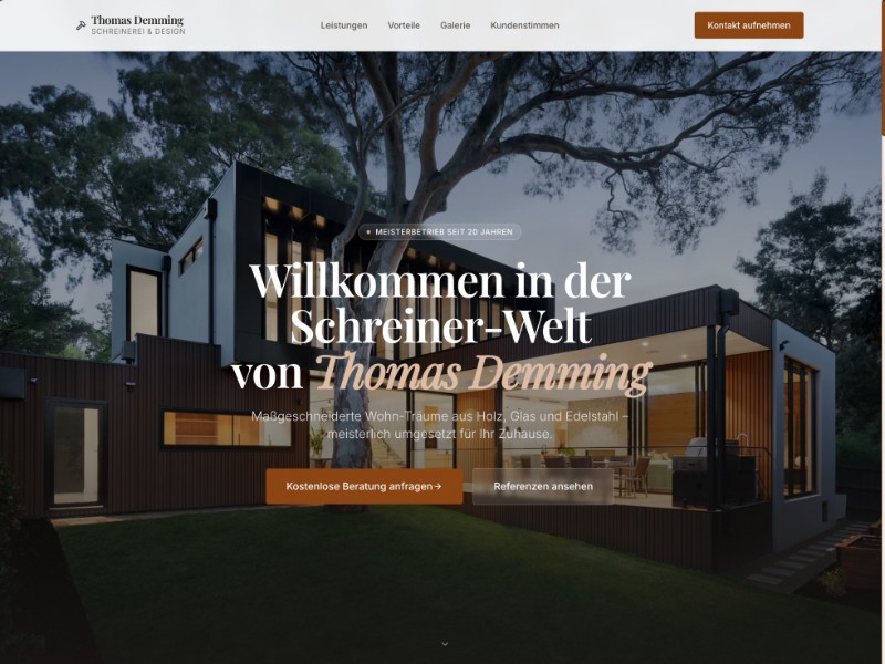 Preview for Schreinerei Handwerksbetrieb Landing Page Template