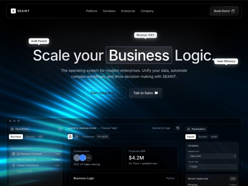 Preview for SEAINT Business OS Landing Page Template