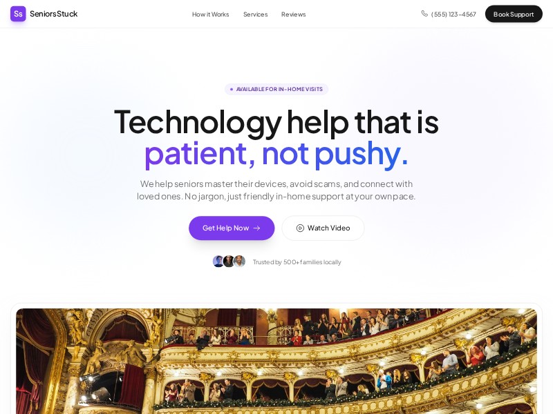 Preview for Senior Tech Support Landing Page Template