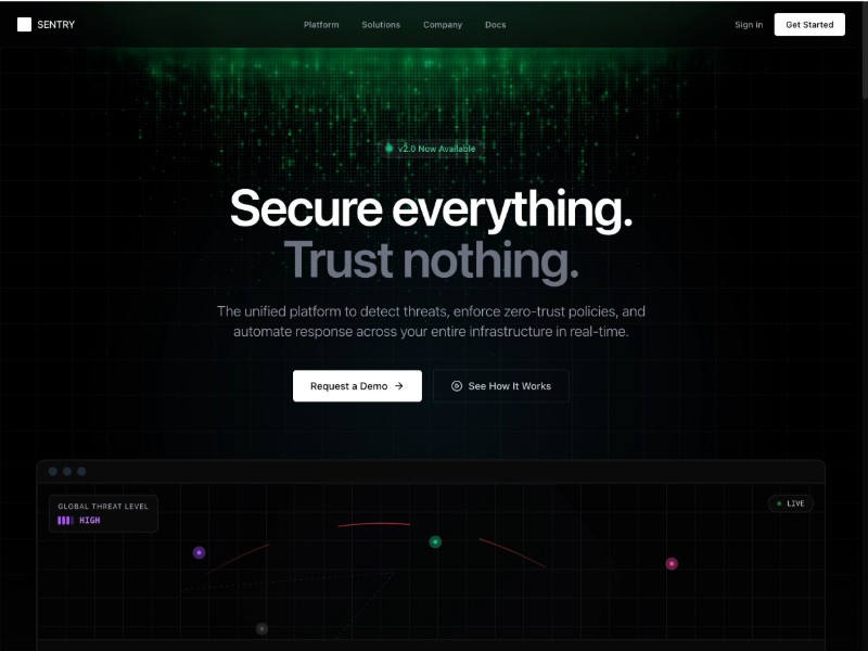 Preview for Cybersecurity SaaS Landing Page Template