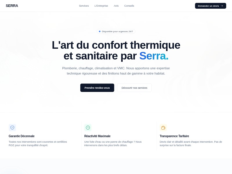 Preview for Plomberie Chauffage Services Landing Page Template