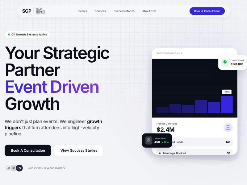 Preview for Event-Led B2B Growth Landing Page Template
