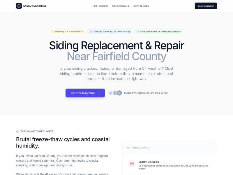 Preview for Siding Repair Service Landing Page Template