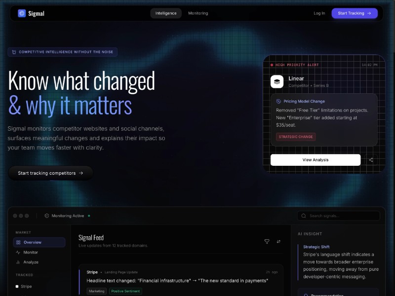 Preview for Sigmal Landing Page