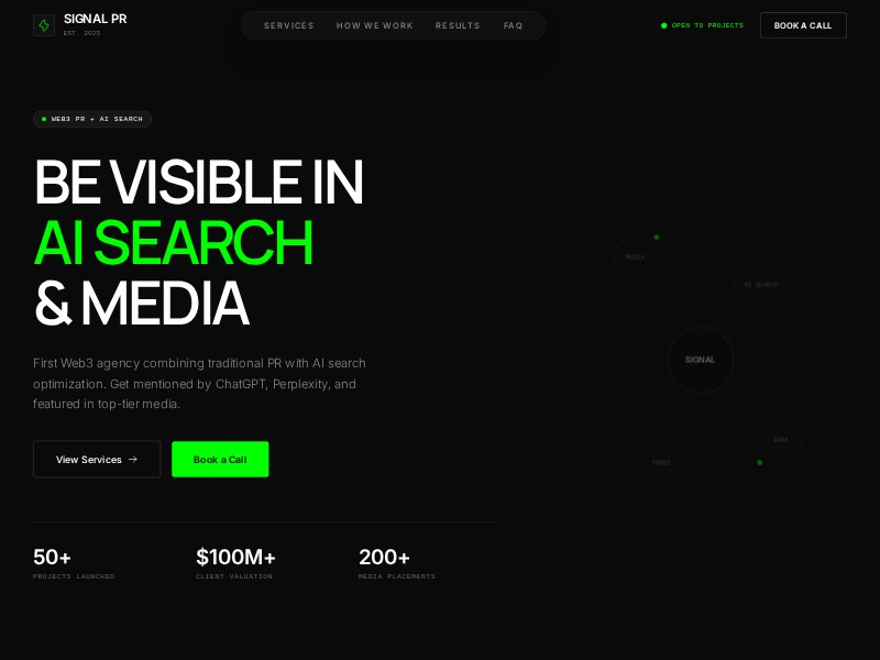 Preview for Web3 PR Agency Landing Page Template
