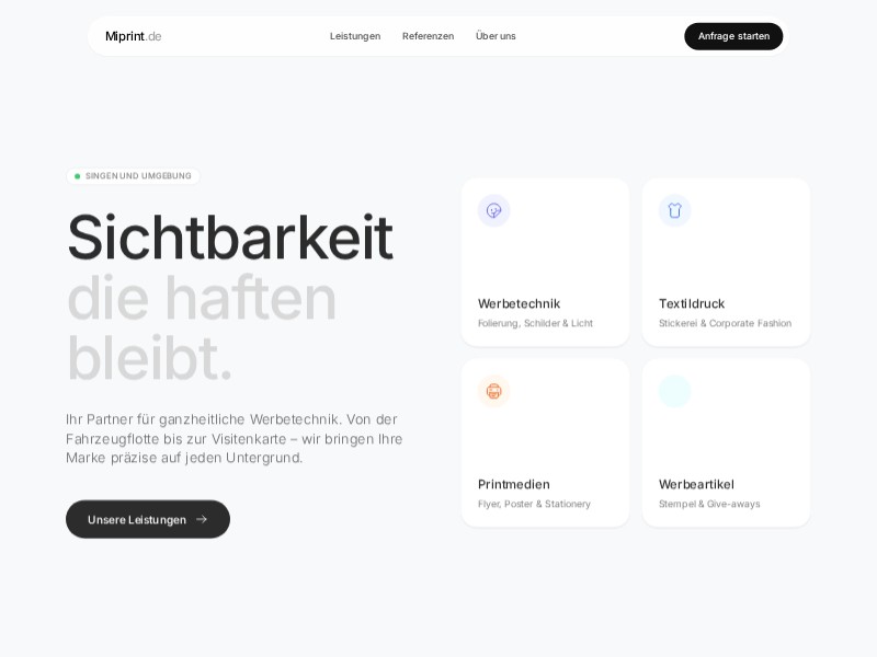 Preview for Werbetechnik Agency Landing Page Template