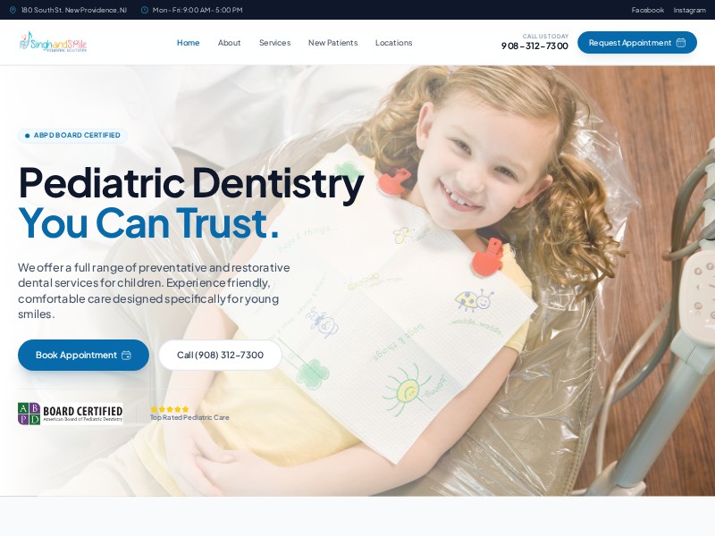 Preview for Pediatric Dentistry Landing Page Template
